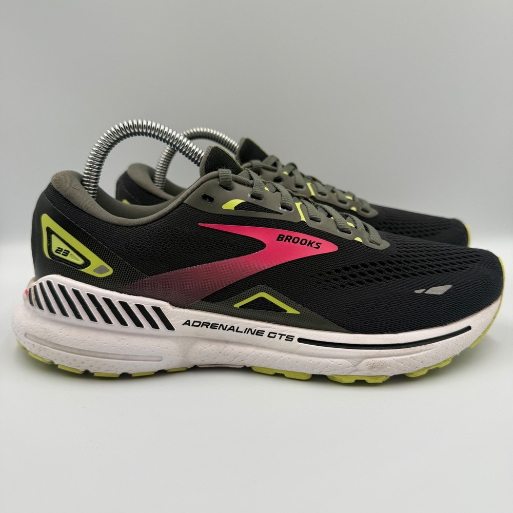 Brooks Adrenaline GTS 23 Women's Size 9 Black White Pink Running Shoes 1203811B